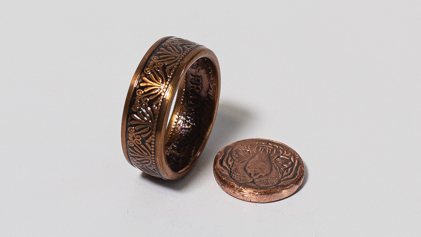 Copper on sale coin ring